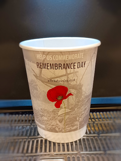 Remembrance Day Cup 12oz Compostable Biodegradable