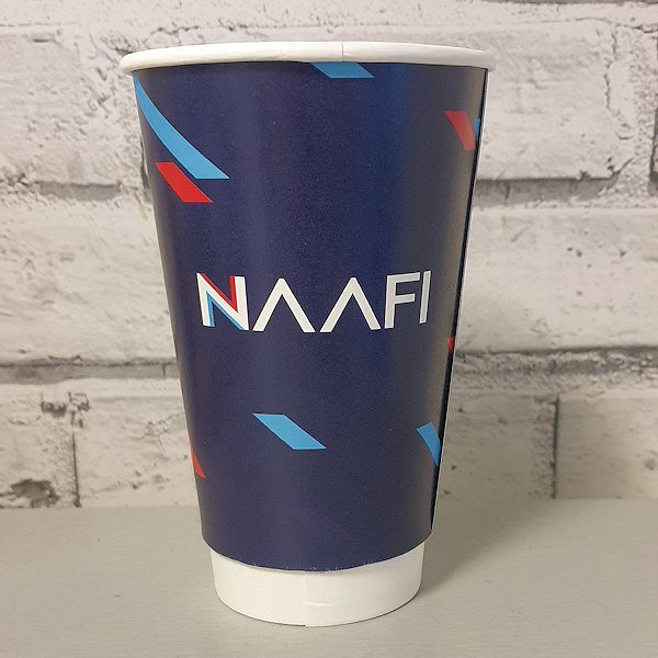 bespoke compostable recyclable takeaway coffee cup - own brand - NAAFI